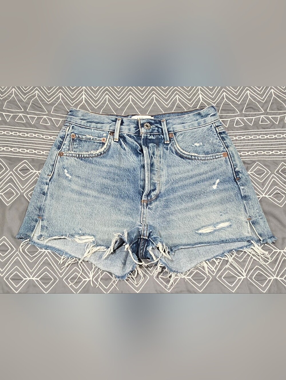 Agolde Jaden High Waisted Distressed Shorts Size 25